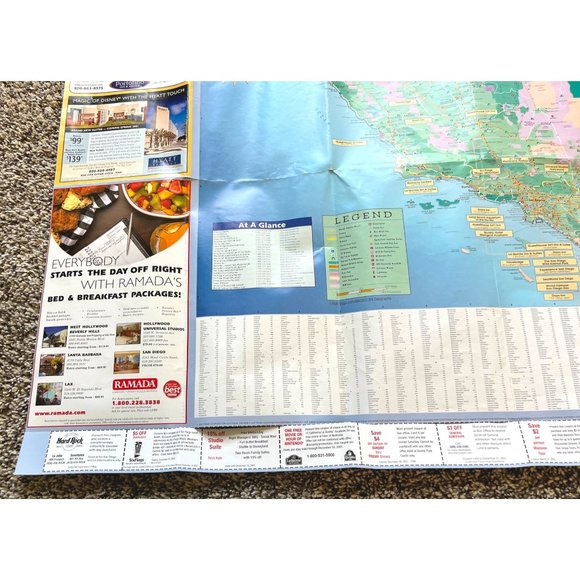 2001 California Travel Ideas Map Official Tourism Fold Out Map - Picture 7 of 15